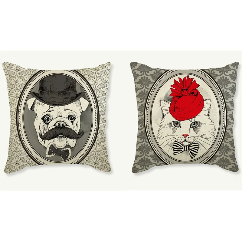 Свадебное украшение с принтом собаки мистера кота Ms декоративная наволочка на