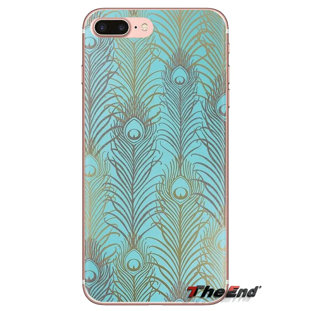 Soft Transparent Cases Covers For iPod Touch Apple iPhone 4 4S 5 5S SE 5C 6 6S 7 8 X XR XS Plus MAX Colorful Peacock Plumage |