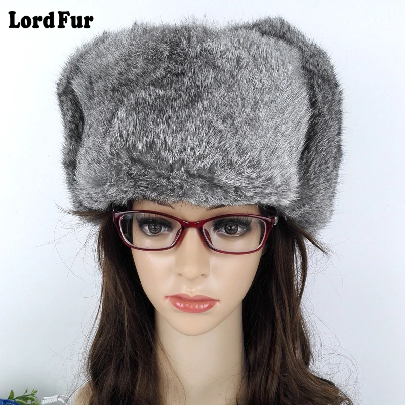 (TopFurMall) женские зимние шапки авиаторы из кроличьего меха модные теплые