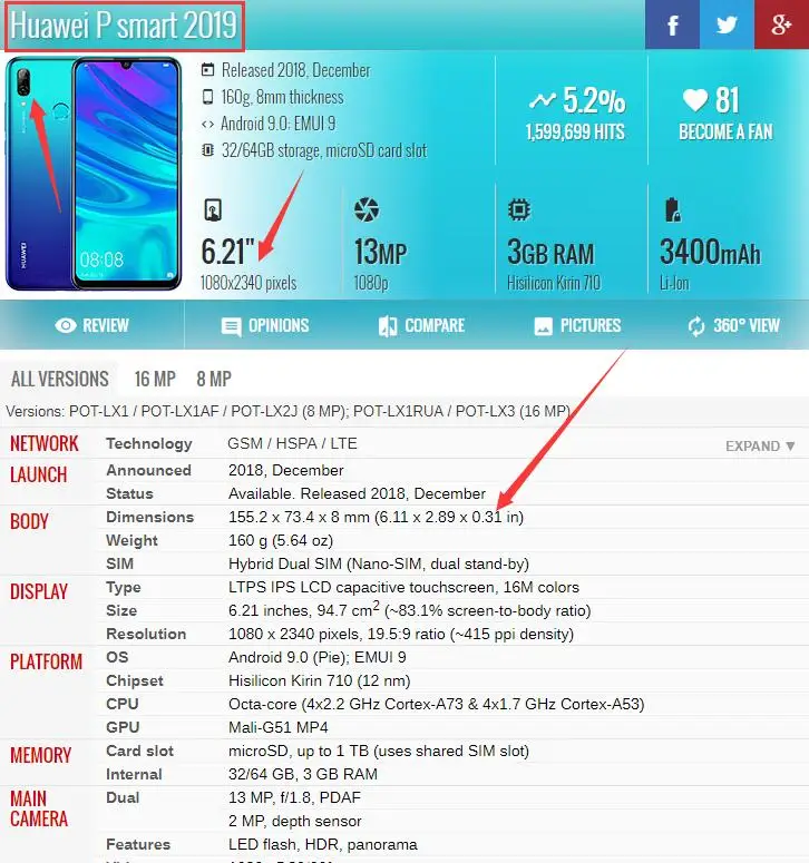 Для huawei P Smart /Honor 10 Lite зарядный порт USB разъем гибкий кабель зарядное устройство плата модуль запасные части