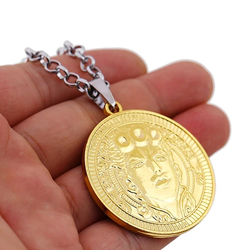 chains necklace Аниме JOJOS причудливый Кулон "Приключение" металлическая цепь для мужчин и женщин сумка ожерелье s подвеска Higashikata Josuke ювелирные изделия - Окраска металла: chains necklace