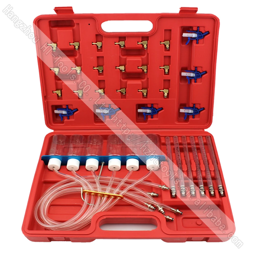 

Diesel Common Rail Injector Flow Meter With 24 Adaptors Fuel Line Test Tester /Diagnosis Tool Set 6 injectors tested together