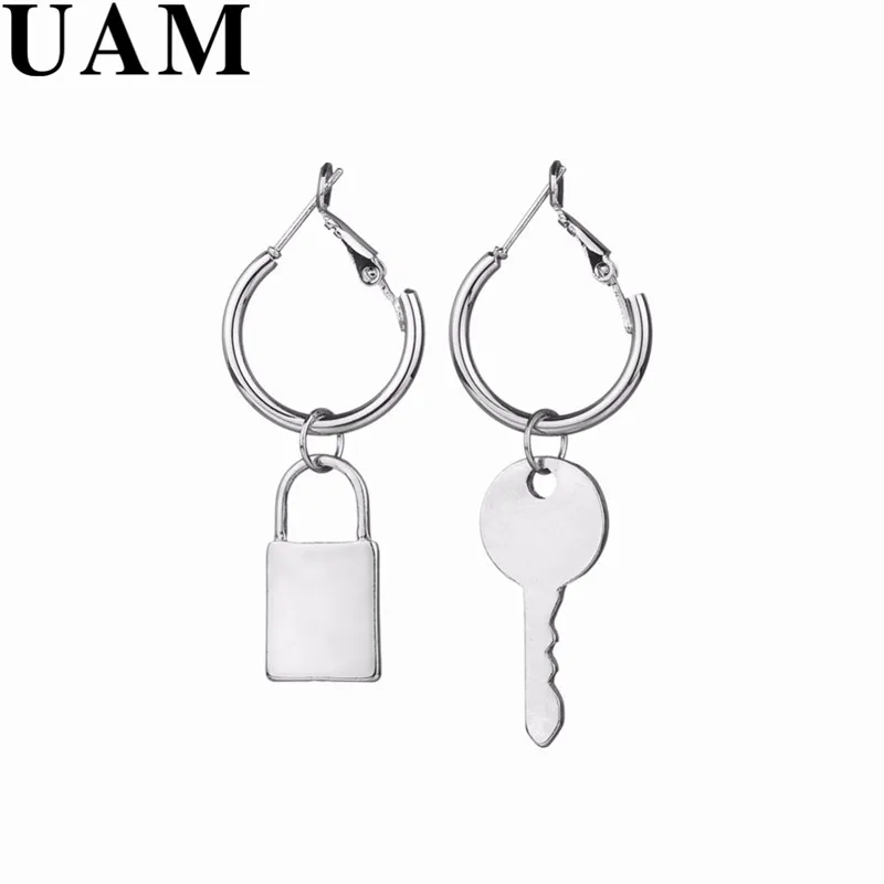 UAM трендовые ювелирные изделия парные серьги с замком для ключей капли женщин