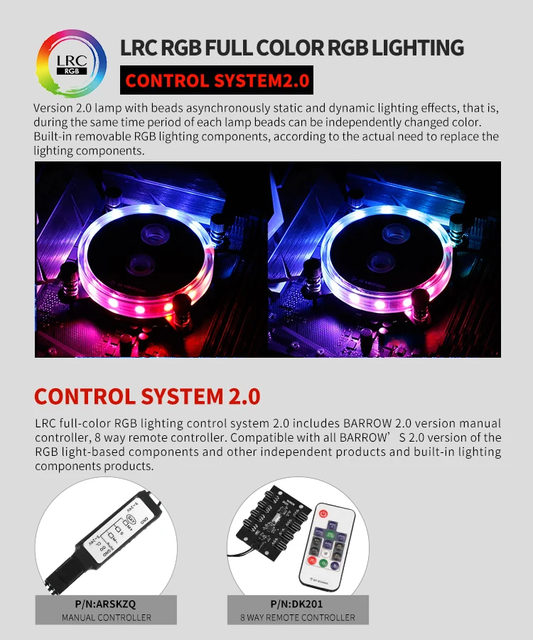 Курган LTYKBA-04N-V2, для AM4 cpu водяные блоки, LRC RGB v2 акриловый микрорежущий микроводный блок водяного охлаждения
