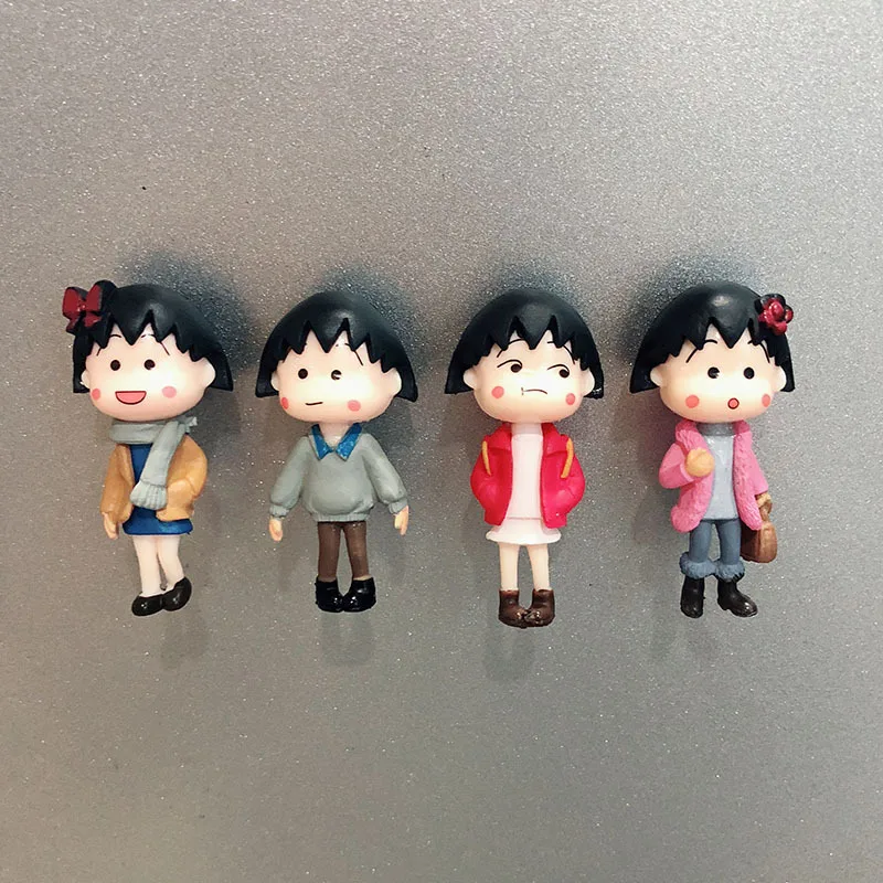4 шт 3D Chibi Maruko магниты на холодильник записка напоминание Стикеры забавные для
