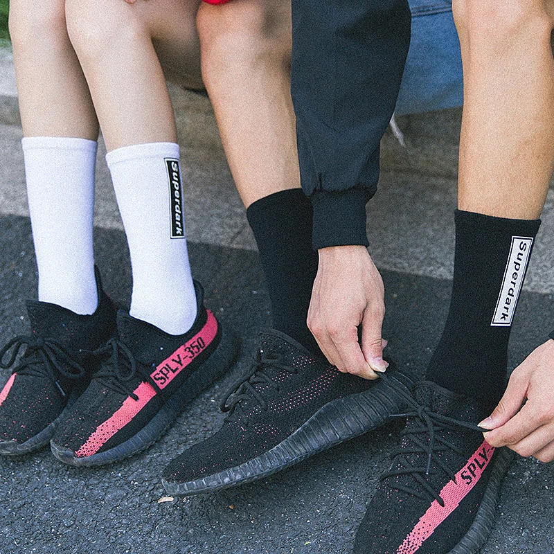 Harajuku Hop Hip Tide Брендовые мужские носки 100 хлопок короткие для движения белые Calcetines