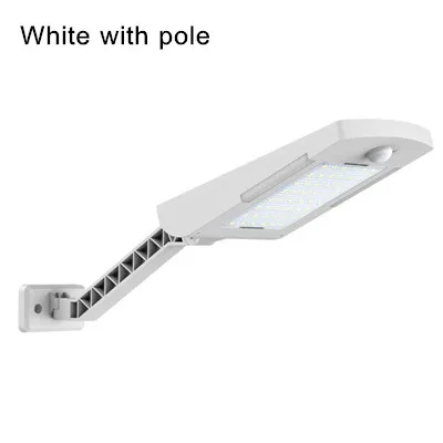 White with pole Солнечный светильник 48LED мини человеческого тела индукционный уличный фонарь IP65 водонепроницаемый открытый настенный светильник для сада 3 режима безопасности светильник - Испускаемый цвет: White with pole