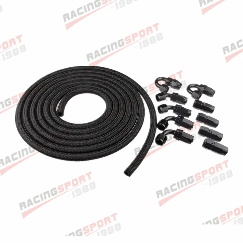 

Nylon Braided Oil/Fuel Hose 5M+4AN AN4 AN-4 Swivel Hose End Fitting Adaptor Kit