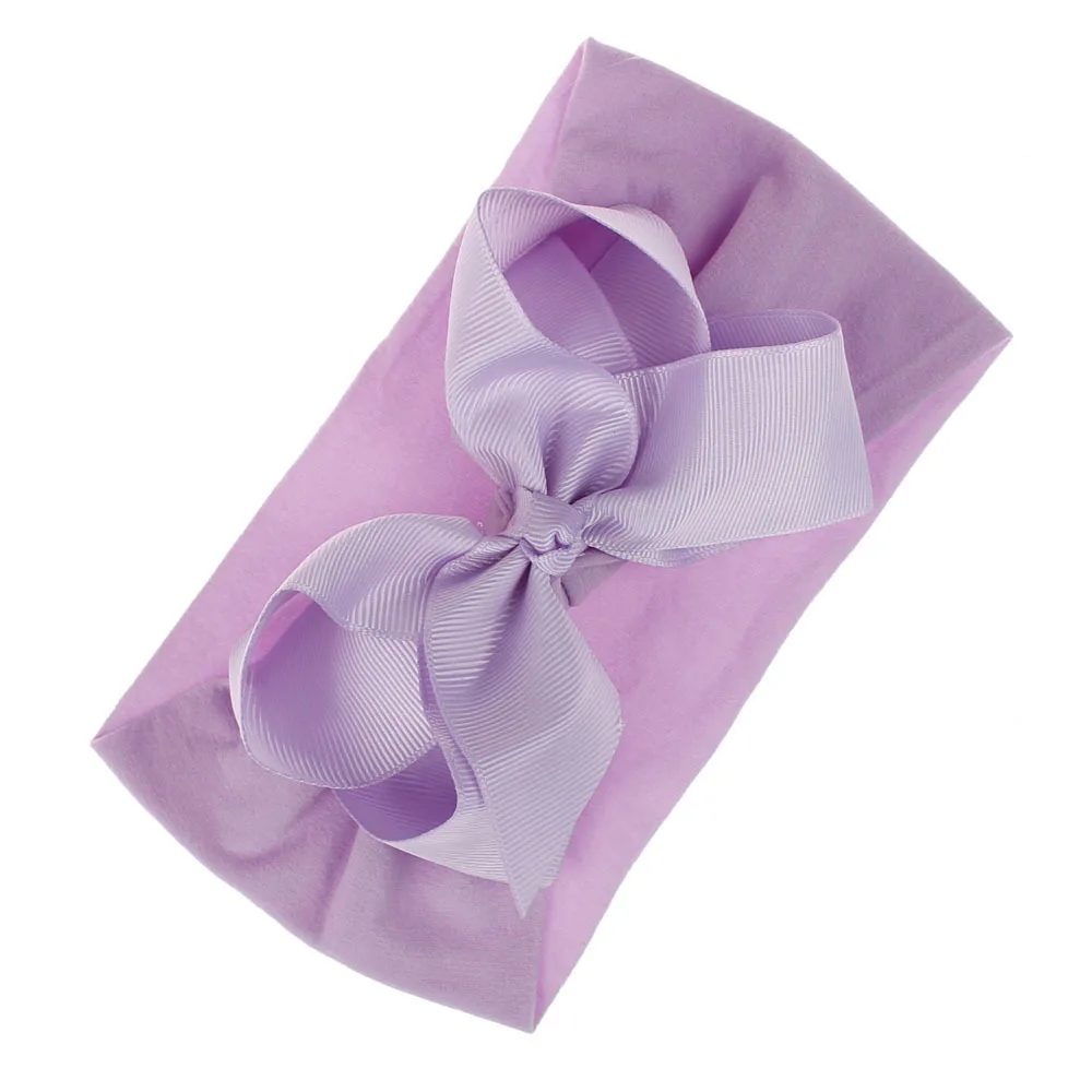 Серый 17 цветов, Детская повязка для волос с большим бантом и цветком, Серебряная лента, повязка для волос ручной работы, аксессуары для волос для детей, новорожденных, малышей - Цвет: Серый