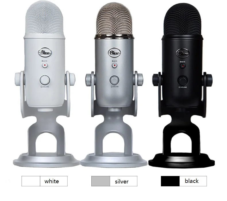 Синий Yeti studio USB конденсаторный микрофон для прямого вещания и записи с внутренней звуковой картой Plug and play