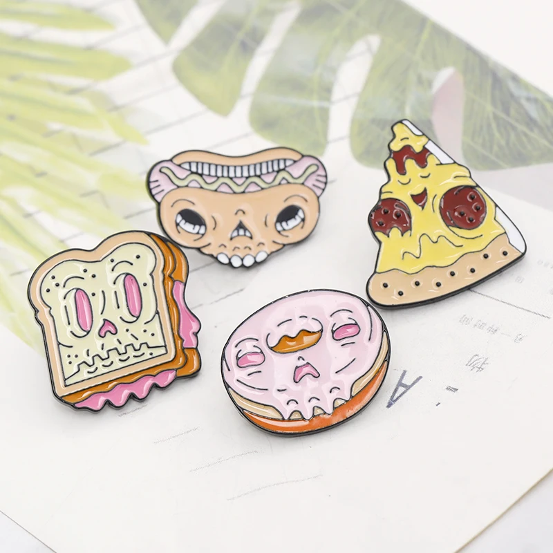 Зомби уход за кожей лица быстро Еда скелет шпильки пончик для хот догов пицца