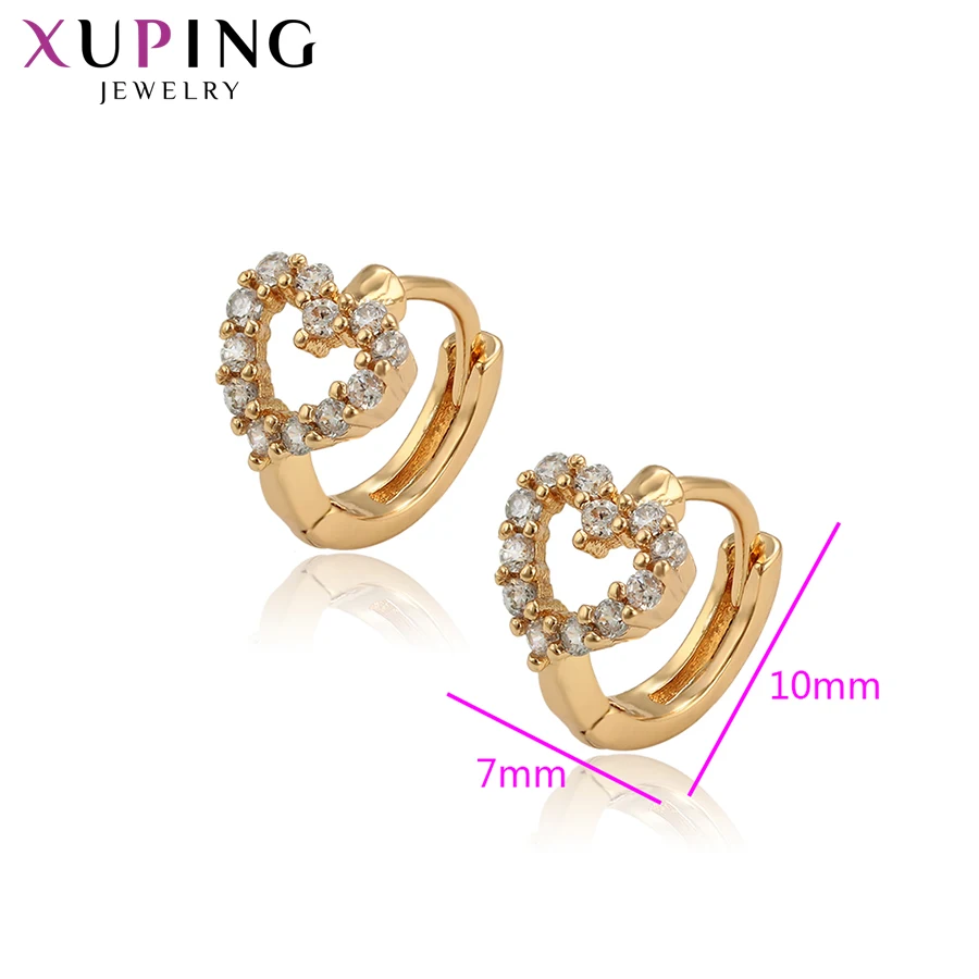 Xuping Fashion Earrings for Women Heart Shaped Hoops High Quality Jewelry Thanksgiving Gifts S112 5-96456 | Украшения и