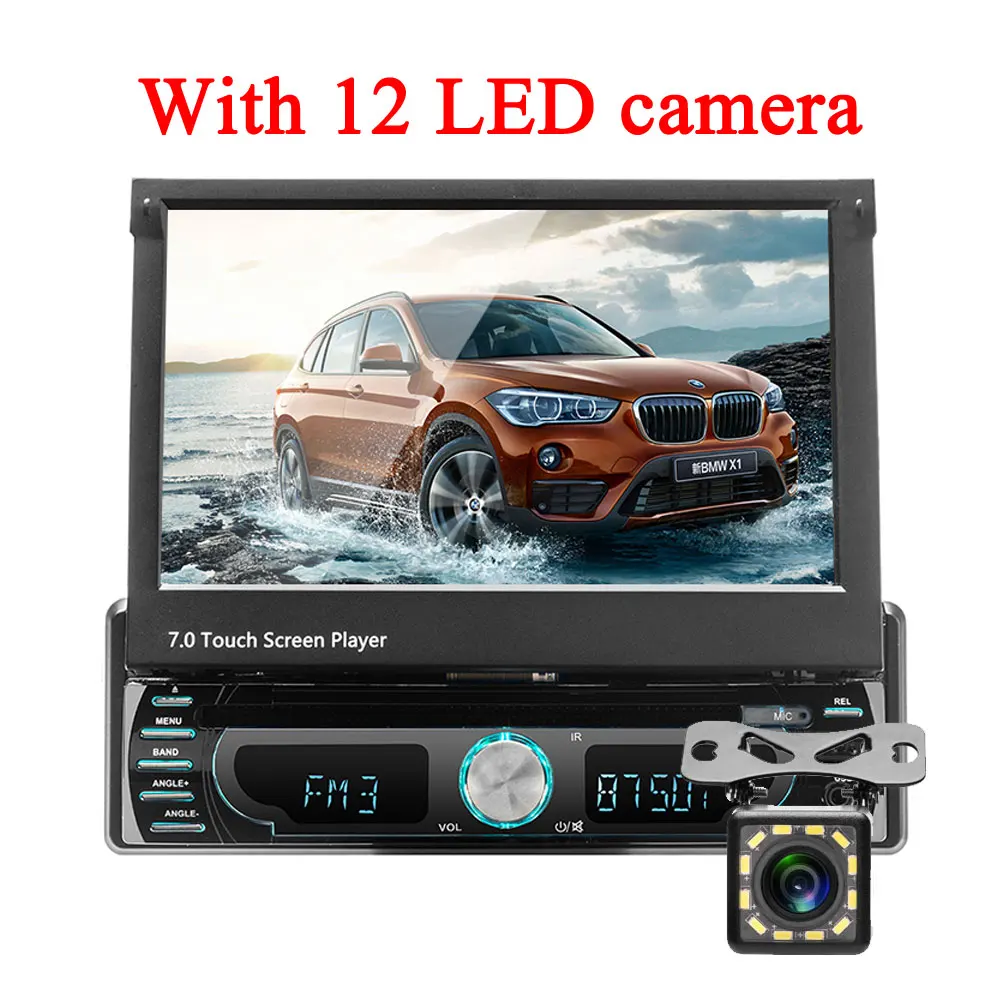 With 12 LED camera Podofo 1 Din Android автомобильный мультимедийный плеер " автомобильный Радио Стерео gps навигация Авторадио Bluetooth/wifi/Mirror Link/AM/FM/RDS - Цвет: With 12 LED camera