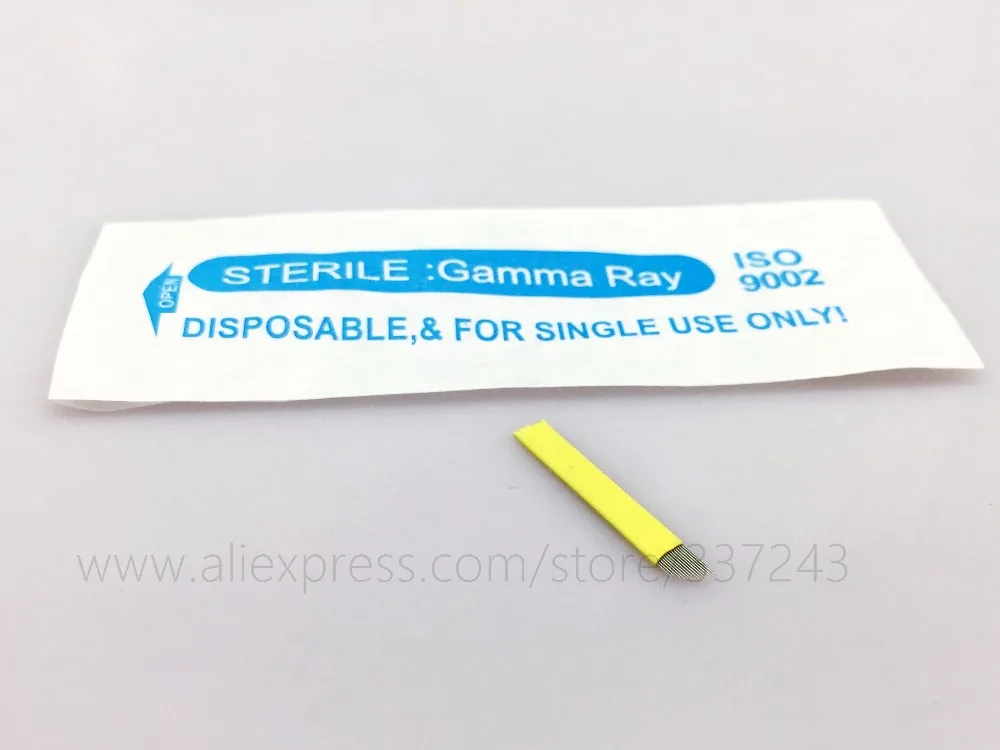 500 штук 14 Pin микроблейдинг игла для бровей Mac Макияж 3d ручки макияж крючком иглы