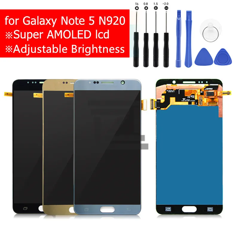Super Amoled LCD сенсорный экран дигитайзер в сборе для Samsung Note 5 N920 N920T|Экраны мобильных