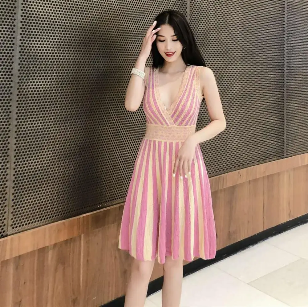 

2019 New Women Fashion dress Bodycon v neck sleeveless dress vestidos Celebrity evening bandage dress dropshipping