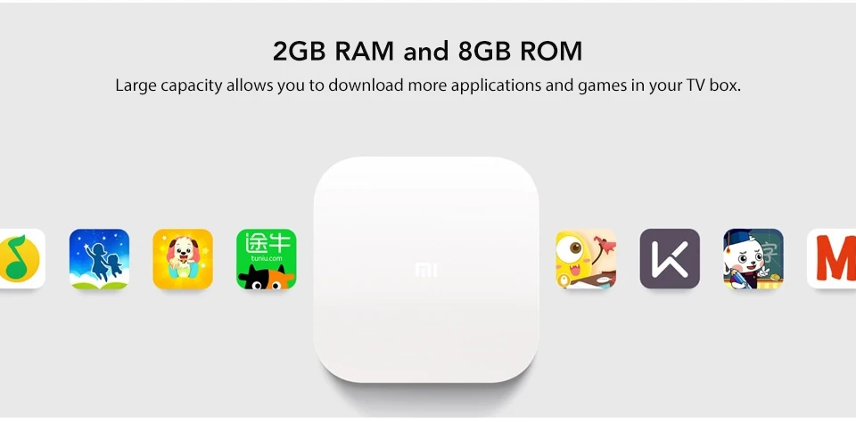 ТВ-приставка в китайском стиле Xiaomi Mi 4 Smart Bluetooth 4,1 с голосовым управлением ТВ-приставка Android 2 ГБ ОЗУ+ 8 Гб ПЗУ 2,4G Wi-Fi 4K HDR