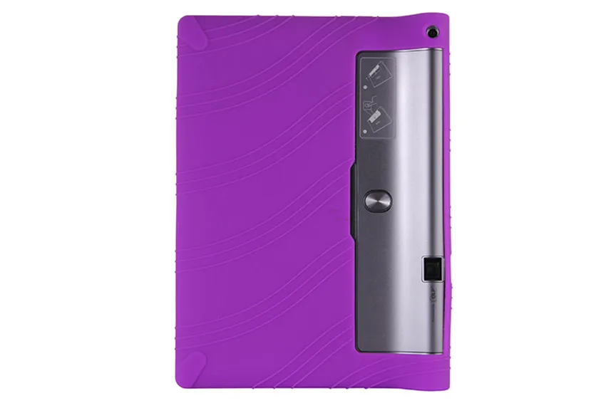 Purple Для lenovo YOGA Tab 3 Pro 10X90 X90F чехол для планшета tab3 10,1 YT-X703L X703F Мягкая силиконовая задняя крышка защитная оболочка+ пленка+ ручка - Цвет: Purple
