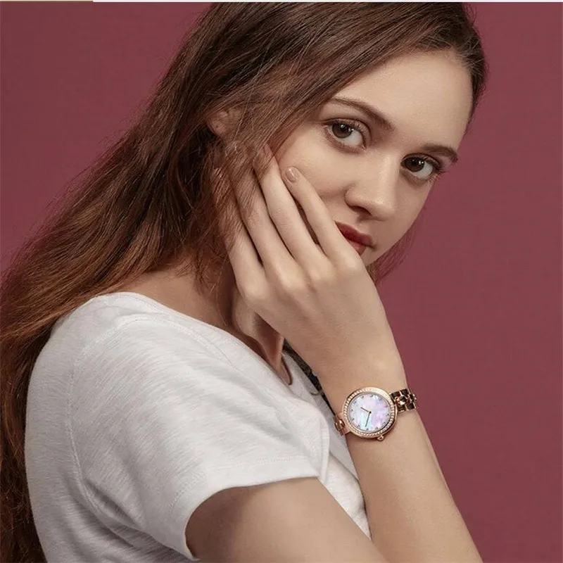 Женские кварцевые наручные часы Youpin TwentySeventeen с искусственным драгоценным камнем