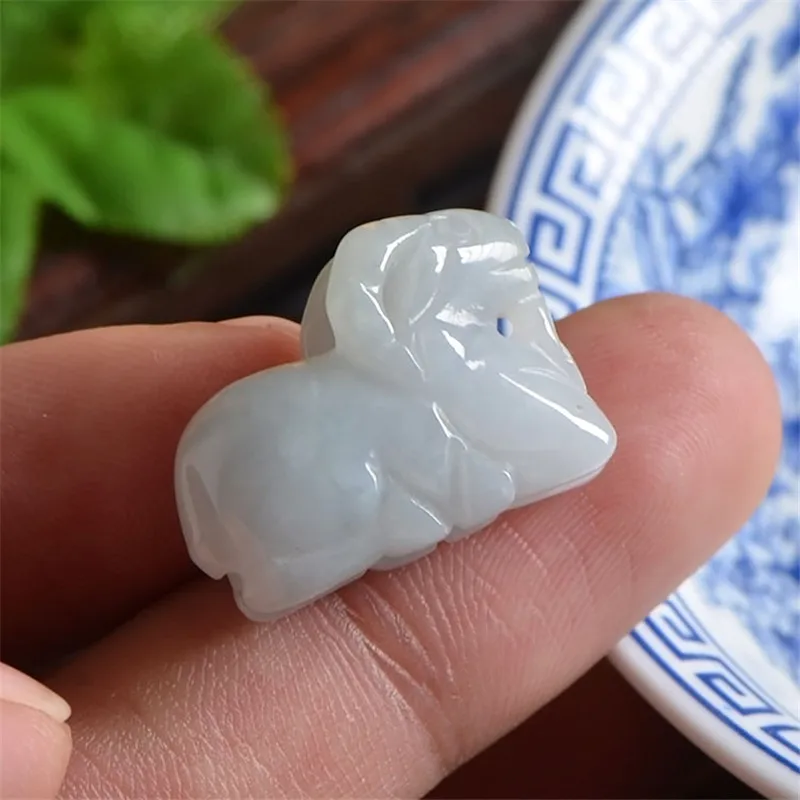 Emerald Pendants Colar Gargantilha Jewelry Eollar Colgante Fashion Necklace Charm Superior Jade Small Sheep | Украшения и