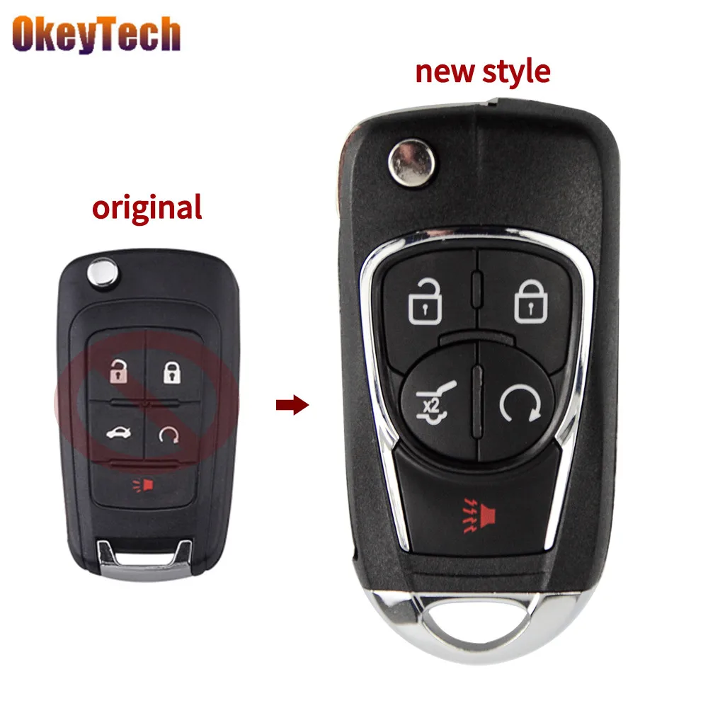 OkeyTech 5 Кнопки Флип складной изменение корпус для автомобильного ключа чехол Vauxhall