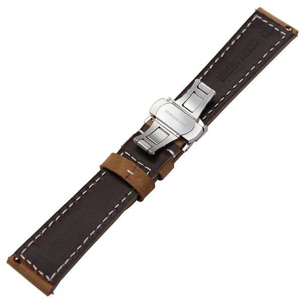22 мм быстросъемный ремешок для часов Casio Seiko Citizen Hamilton, итальянский ремешок из натуральной кожи, стальной ремешок с пряжкой, коричневый