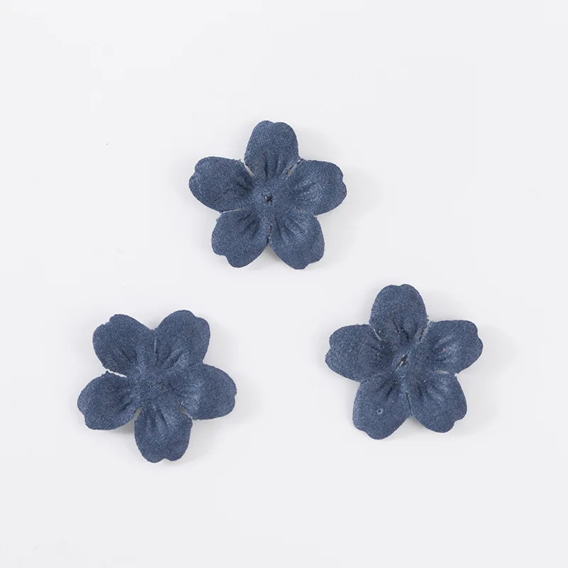 Blue Flowers 50 шт. головные уборы аксессуары из микрофибры цветы лезвие DIY ремесло поставки одежды Декор Девушка заколка для волос материалы Дети аппликация - Цвет: Blue Flowers