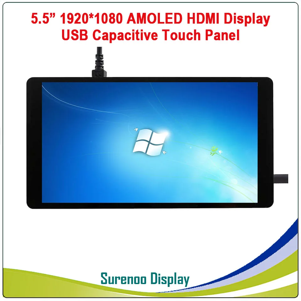 5," дюймов 1920*1080 AMOLED OLED HDMI ЖК-дисплей модуль Экран Дисплей Minitor с USB емкостный сенсорный Панель для малина Pi/Windows