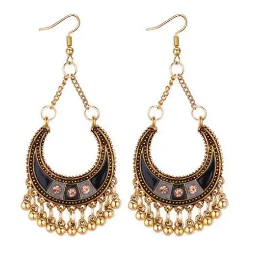 Серьги с кисточками Boho эмалированные зеленые этнические серьги подвески для