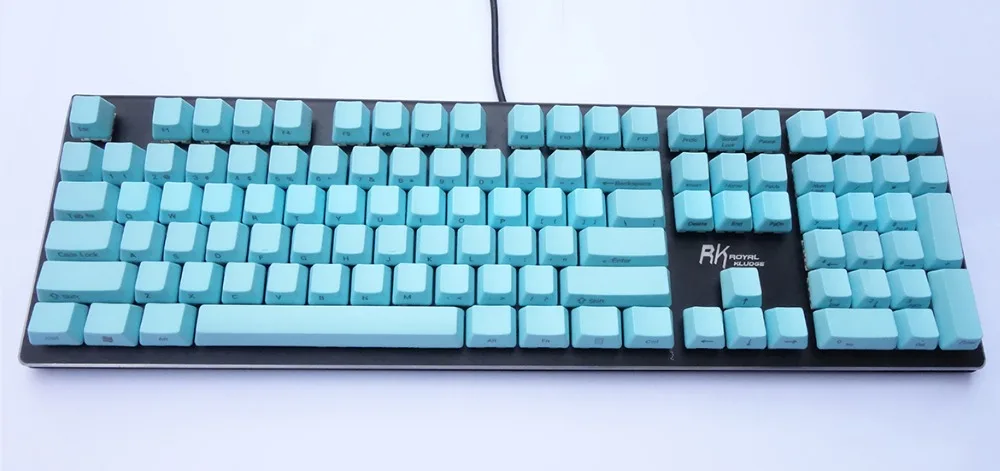 Колпачки клавиш OEM светло голубые толстые PBT раскладка ANSI верхняя печать боковая
