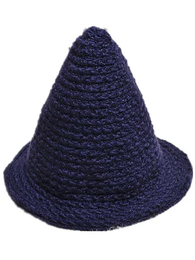 Милая вязаная шапка BomHCS с утолщенной ведьмой складная зимняя женская модная