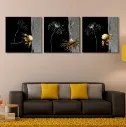 E-HOME Сияющий Lotus часы в холст 3 шт. настенные часы - Цвет: 2