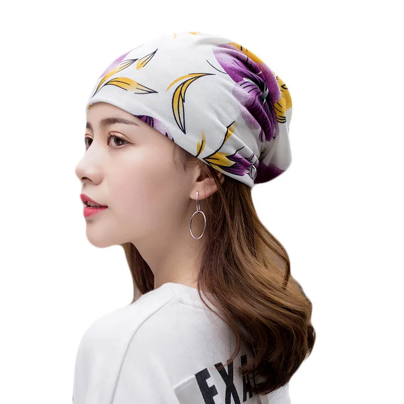 

Fashion Knitted Cotton Skullies Beanies For Women Multifunctional Collar Hat Cap Female Spring Autumn Outdoor Windproof Caps