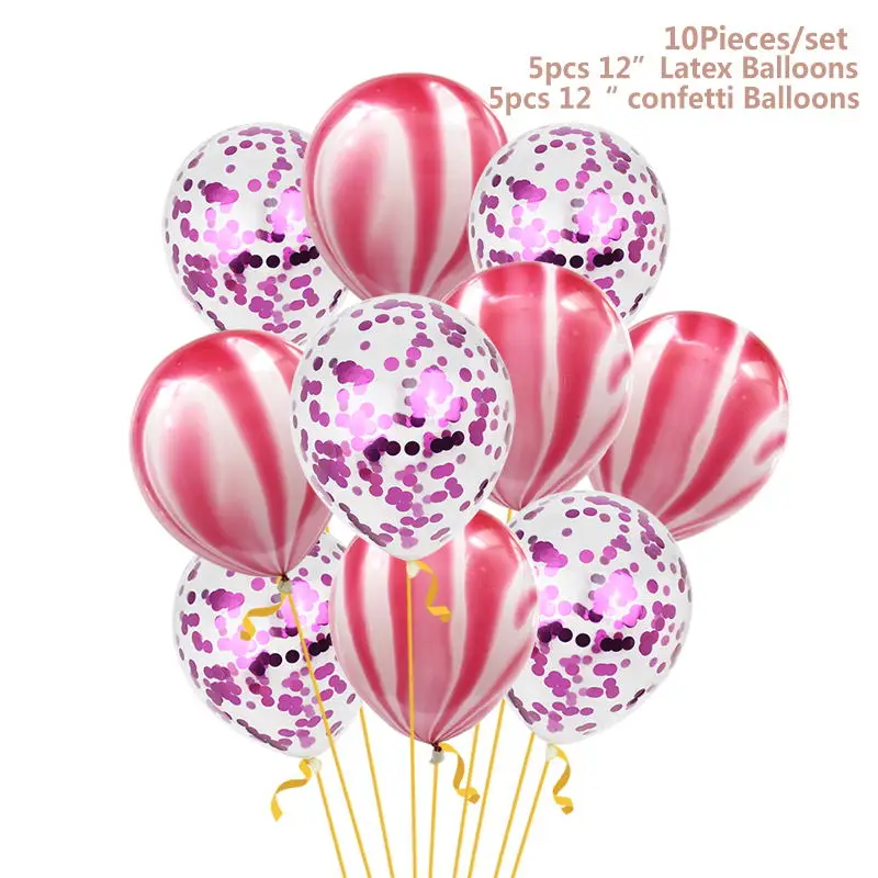 Pink HUADODO 10 шт. 12 дюймов конфетти шары Агат воздушный шар мраморной расцветки золотые латексные воздушные шары на день рождения вечерние украшения поставки - Цвет: Pink