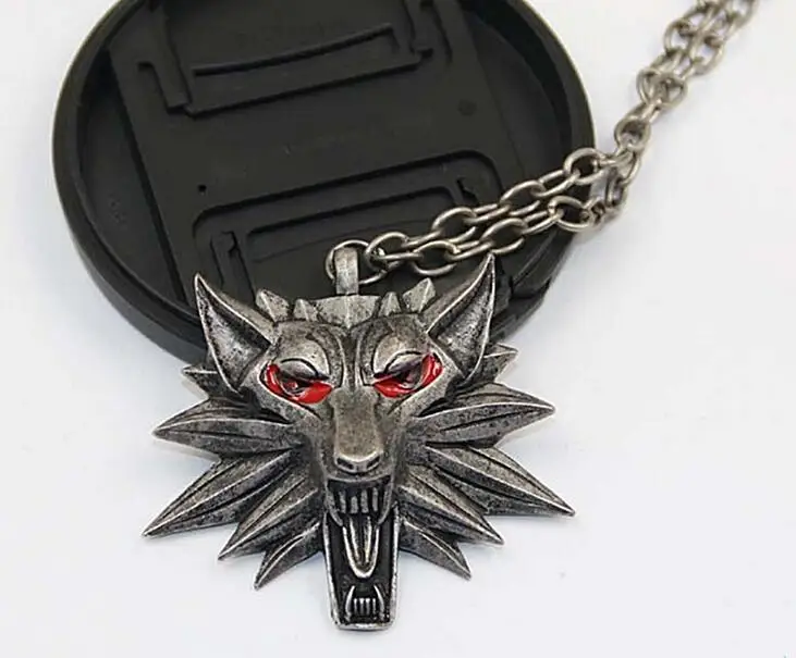 

Hot Sale Pendant Wizard Witcher 3 Medallion Pendant Necklace Wolf Head Necklace U Pick Color Halloween Necklace & Pendants