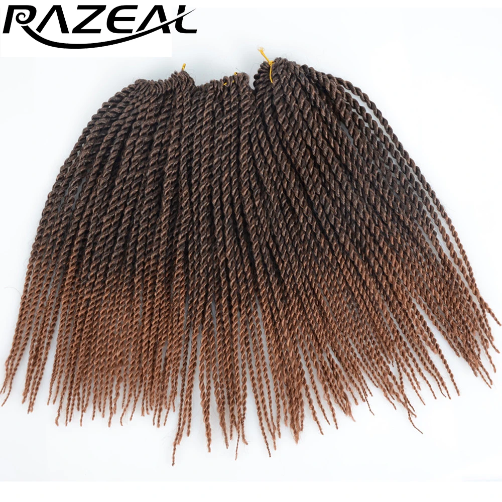 

Razeal 85g/pack 5packs/lot Synthetic Hair Senegalese Twist Ombre Braiding Hair Extensions Crochet Braids 14inch 30strands/Pack