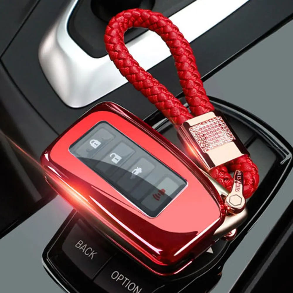 Red-Weaving ТПУ ключи чехол сумка для Lexus ES GS NX GX RX LX RC RS F 200 240 250 270 300 350 450 брелок для ключей авто части - Color Name: Red-Weaving