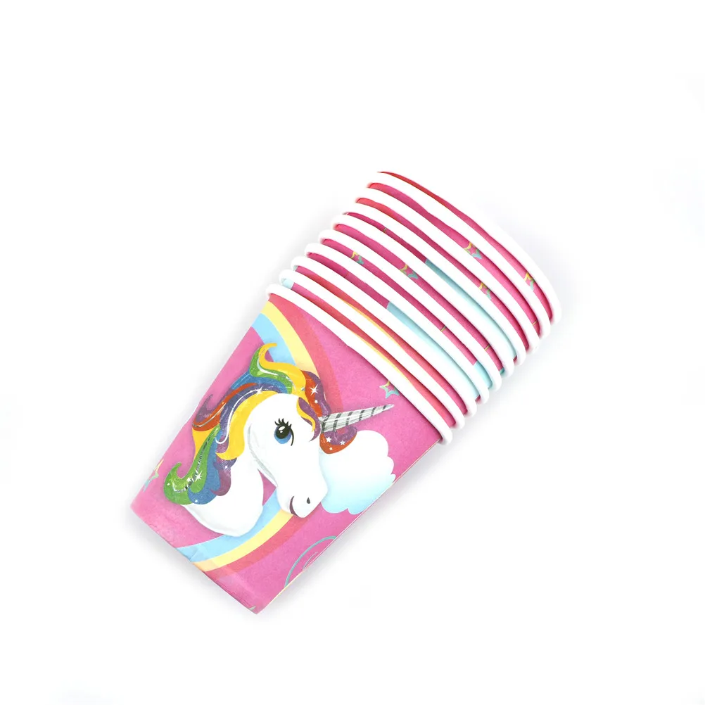 10 шт./Лот одноразовые бумажные чашки в виде единорога|Одноразовая посуда для