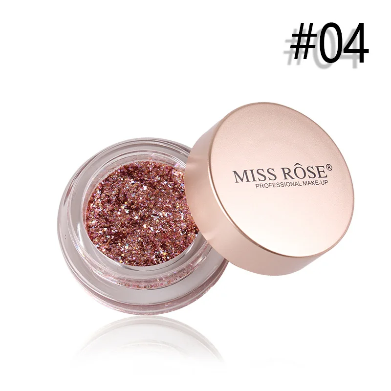 MISS ROSE Хайлайтер для лица тела тени век с сияющим блеском Красочные золотые Конг