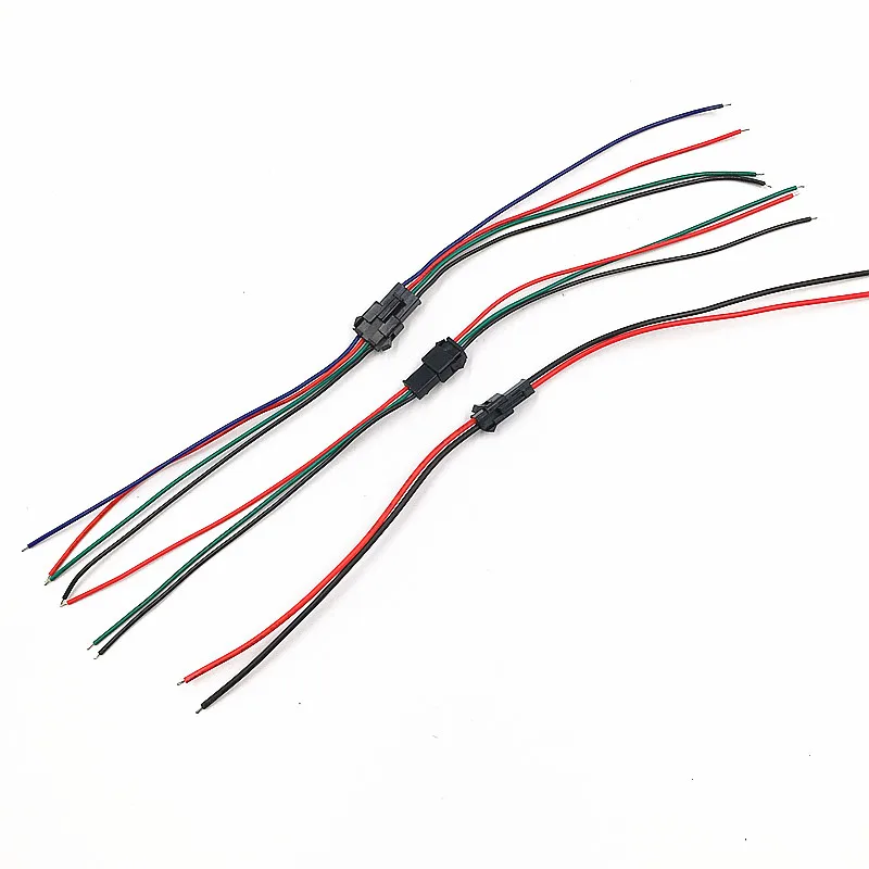 2 контактный 3 4 светодиодный разъем штекер/гнездо проводной кабель для