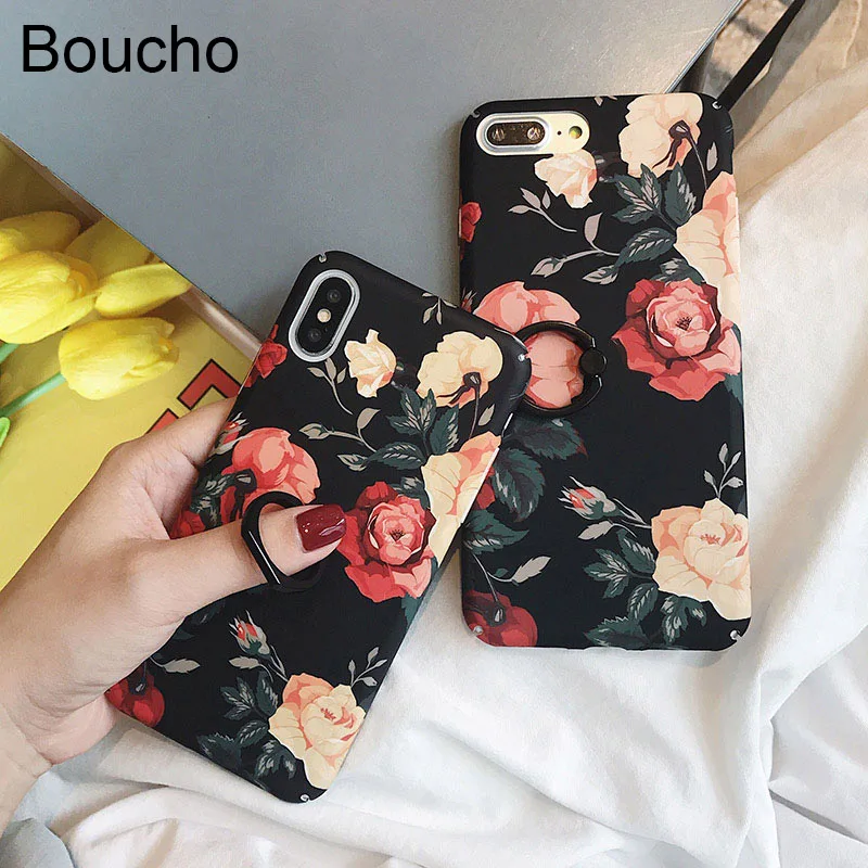 Чехол для телефона в стиле ретро с изображением розы и кольца цветами iphone 8 7 6 6s Plus