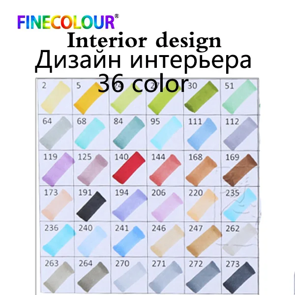 Finecolour 24/36/48/60/72 ручка маркер комплект Dual Head эскиз маркеры кисточки ручка для рисования манга анимация дизайн товары для рукоделия - Цвет: Interior36color