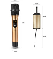 portable uhf wireless microphone system metal handheld mic with portable mini receiver for karaokechurchpartysinging events