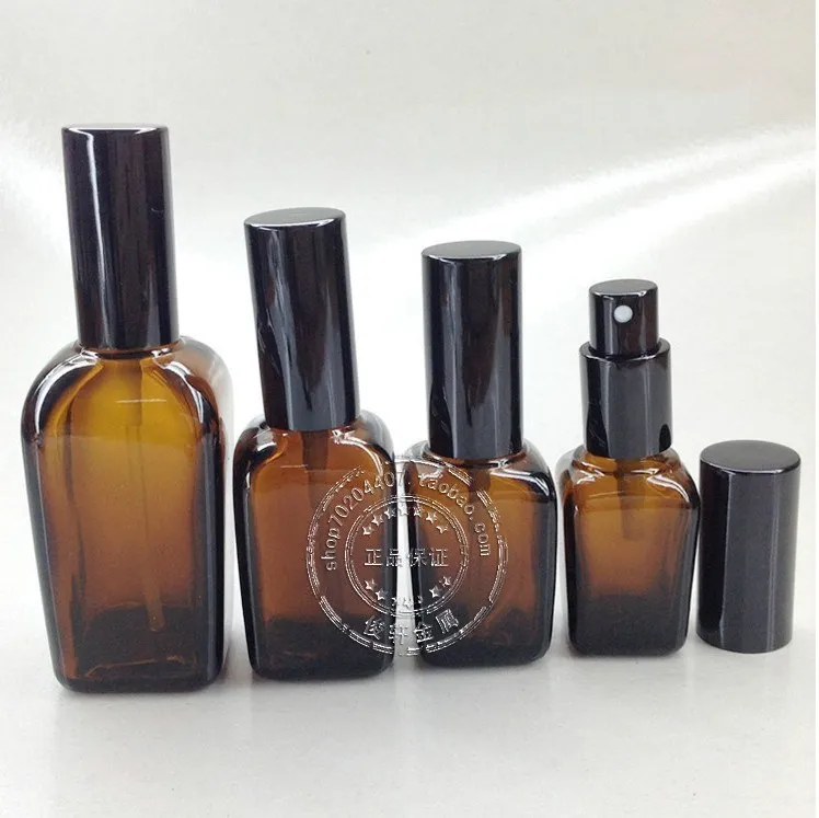 Бесплатная доставка: 100 мл квадрат коричневый лосьон бутылки с черной насоса