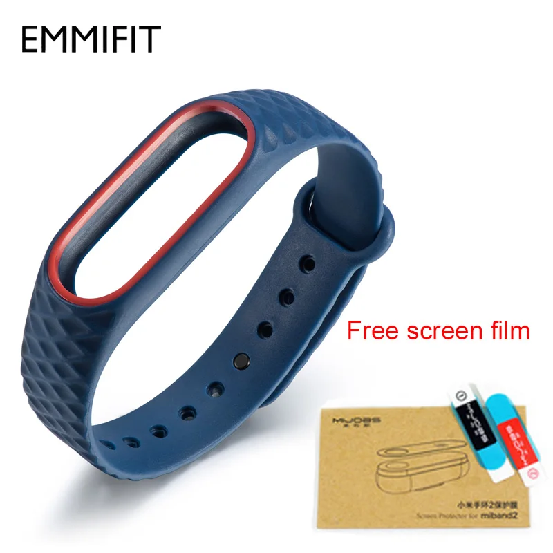 Для Xiaomi mi Band 2, ремешок для браслета mi band 2, цветной ремешок для браслета, сменный смарт-браслет, аксессуары для mi Band 2, силиконовый - Цвет: Deep blue Red