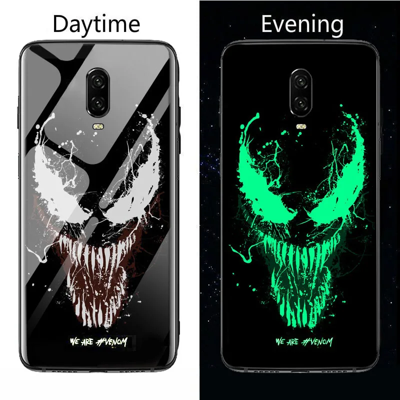 Лев Venom чехол в виде светящегося стекла для Oneplus X 8 6 7 1 + pro 6T роскошный черный One Plus 7T