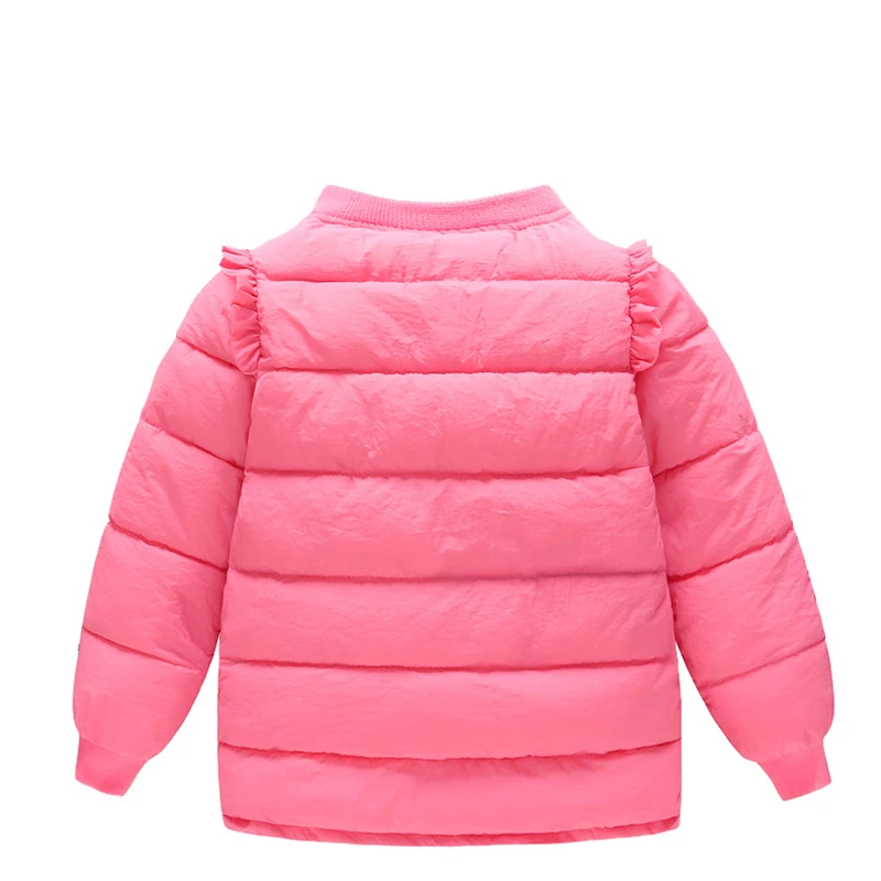 Милая модная зимняя детская одежда плотная теплая хлопковая куртка с кружевом и