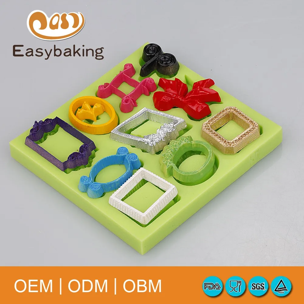 

3D формы 10 полостей силиконовые формы для торта Резьбовая рама форма помадка форма для торта инструменты для украшения торта