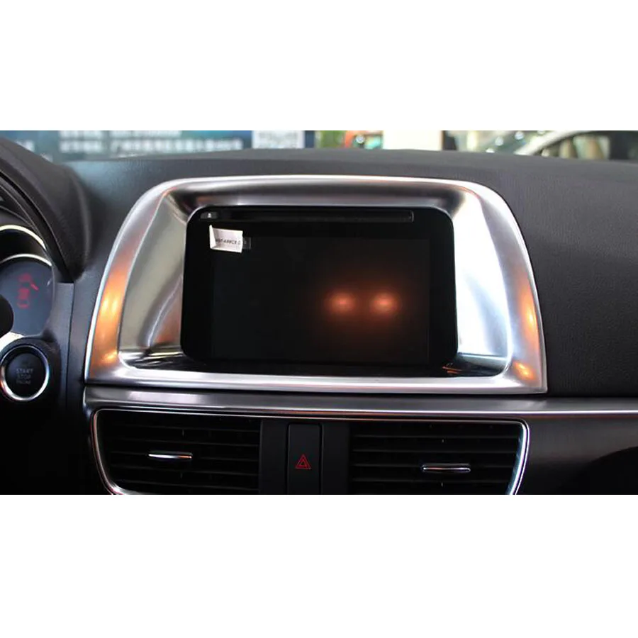 

Car Interior Front Console Navigation GPS Frame Trim Styling Sticker Fit For Mazda CX-5 2015 Car-covers Accessory ABS