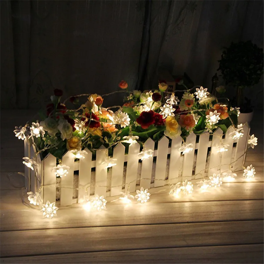 Сказочная светодиодная гирлянда 10 м 100 шт. в виде цветов лотоса СВЕТОДИОДНАЯ